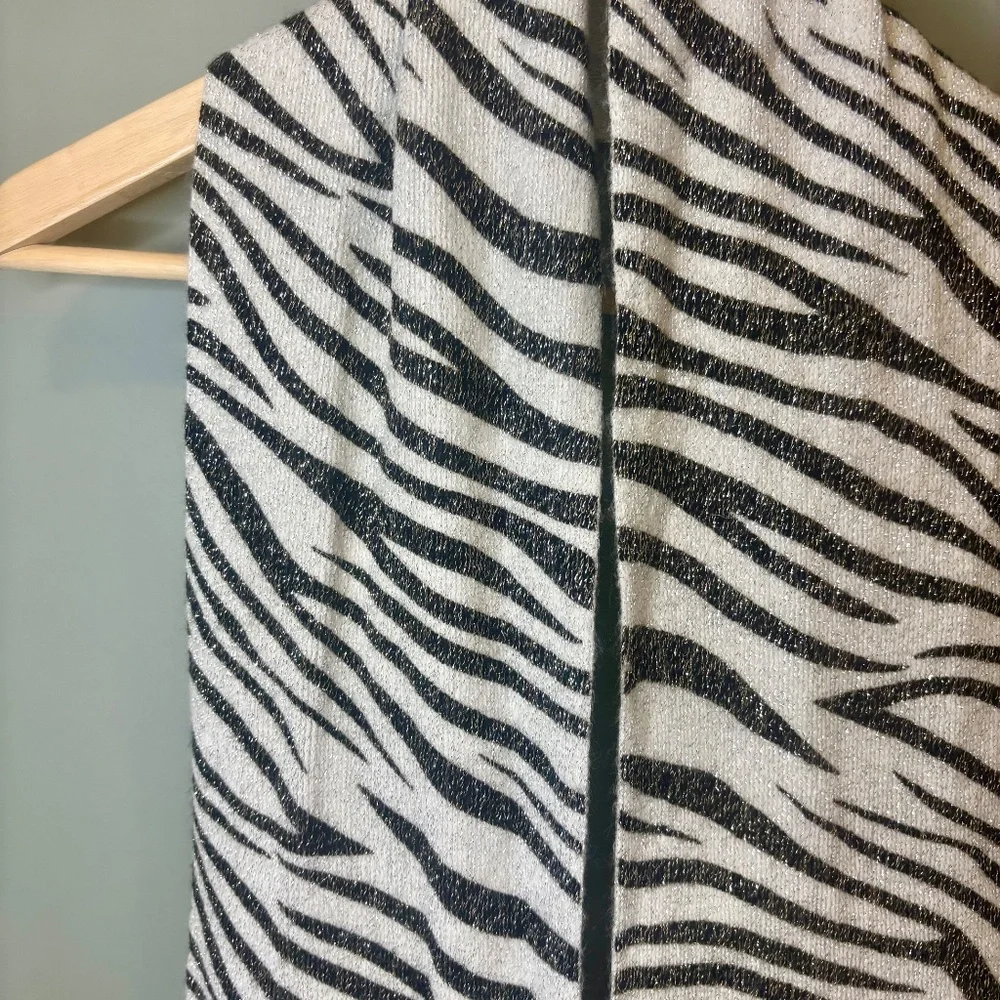 Jaclyn‎ Smith Zebra Print Scarf Animal Print Fringe